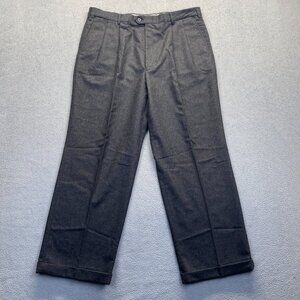 Bill Blass 40X32 Black  Wool/Cashmere Pleated Cuffed Full Cut Mens Dress Pants